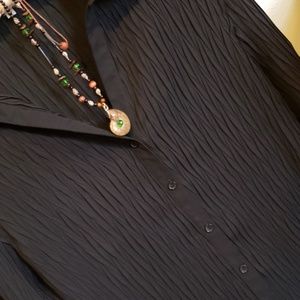 Button down shirt Crinkled Crepe  Size XL